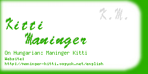 kitti maninger business card